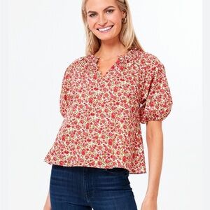 Tuckernuck Red Floral Blouse